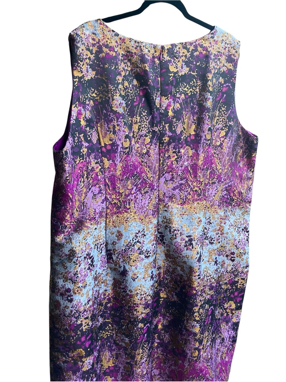 Ashro 3X Purple Multi Print Fit & Flare Dress – Plus Size Knee Length - Picture 7 of 8